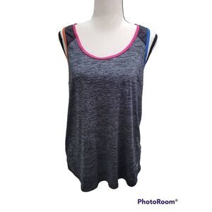 Fila Sport Size Large Active Wear Sleeveless Tank Top Gray with MultiColors and